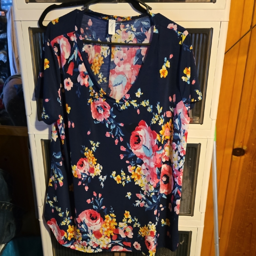 Floral V-Neck Women's Top